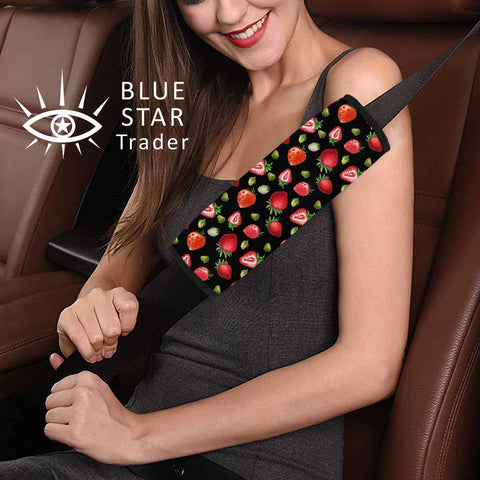 black strawberries seat belt covers