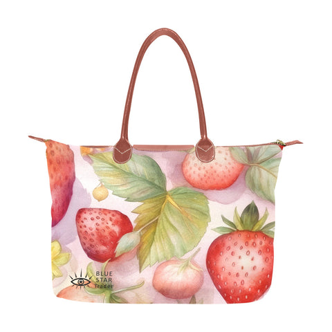cute pink strawberries 15 inch classic handbag