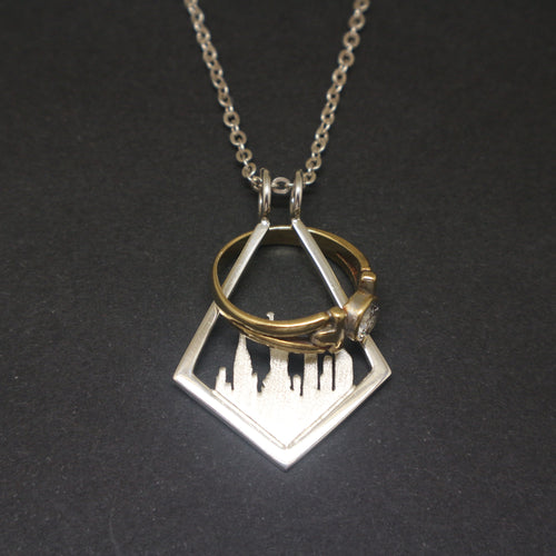 Mountain 925 Silver Ring Holder Necklace