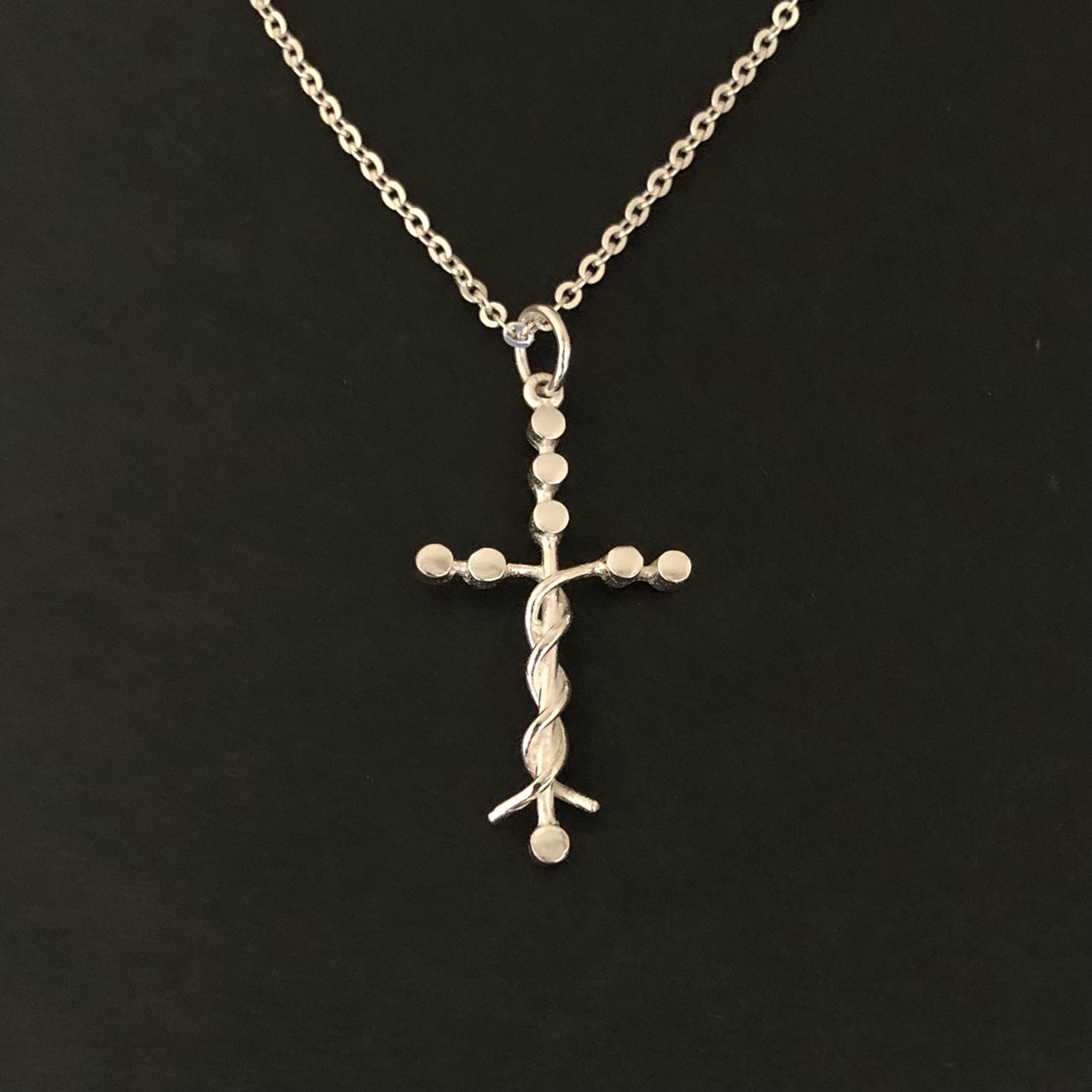 Silver Laminin Cross Necklace – Handmado.com