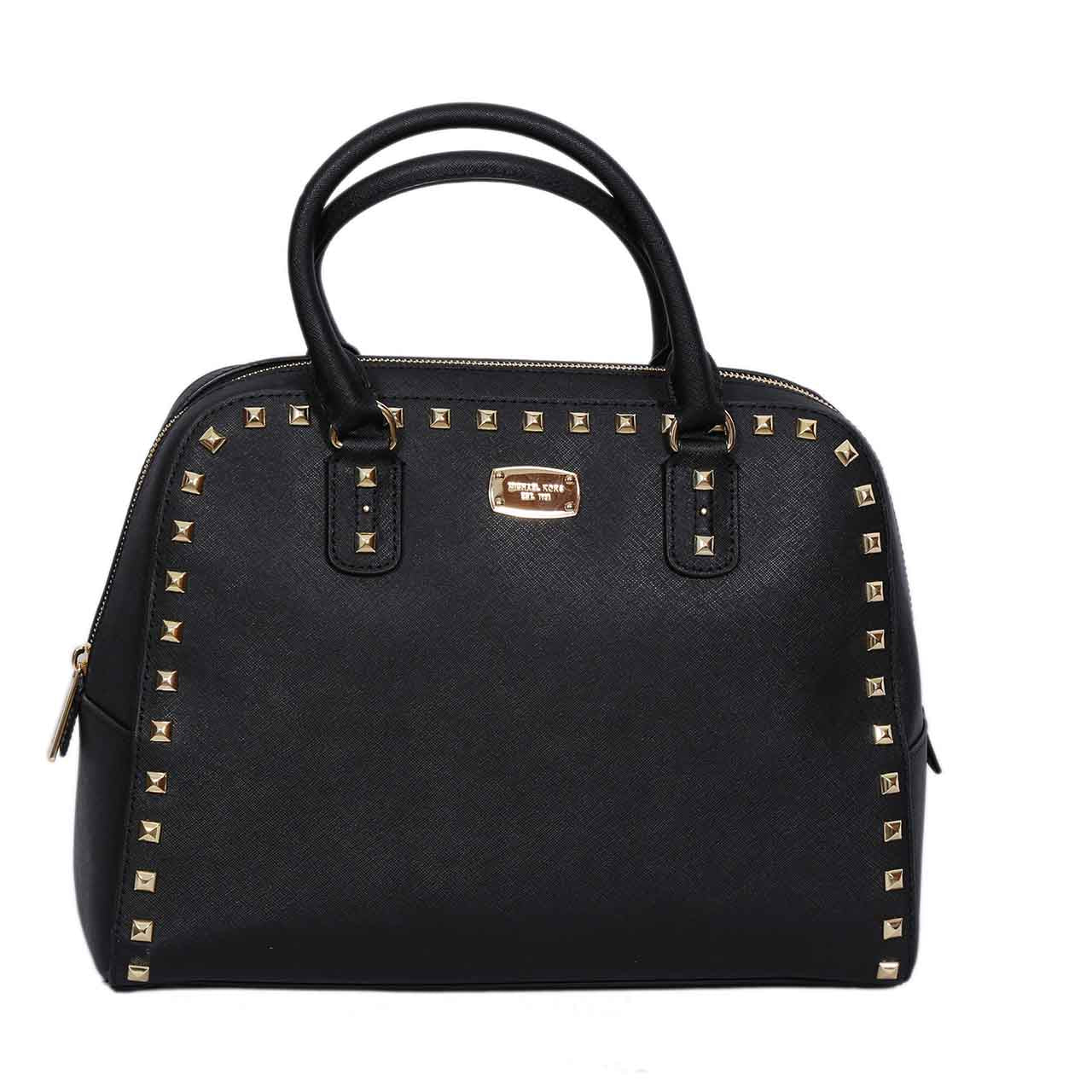 Sandrine Studded Saffiano Leather Crossbody Bag