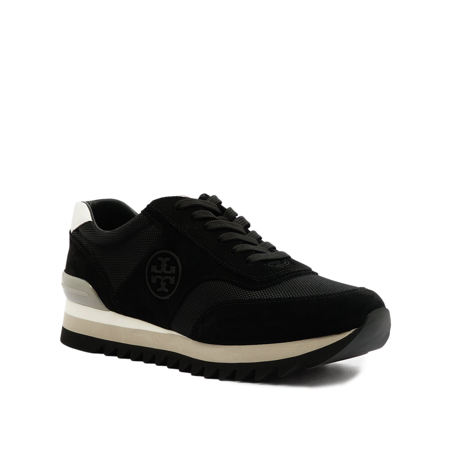 TORY BURCH SAWTOOTH LOGO SNEAKER IN BLACK – Galleria di Lux