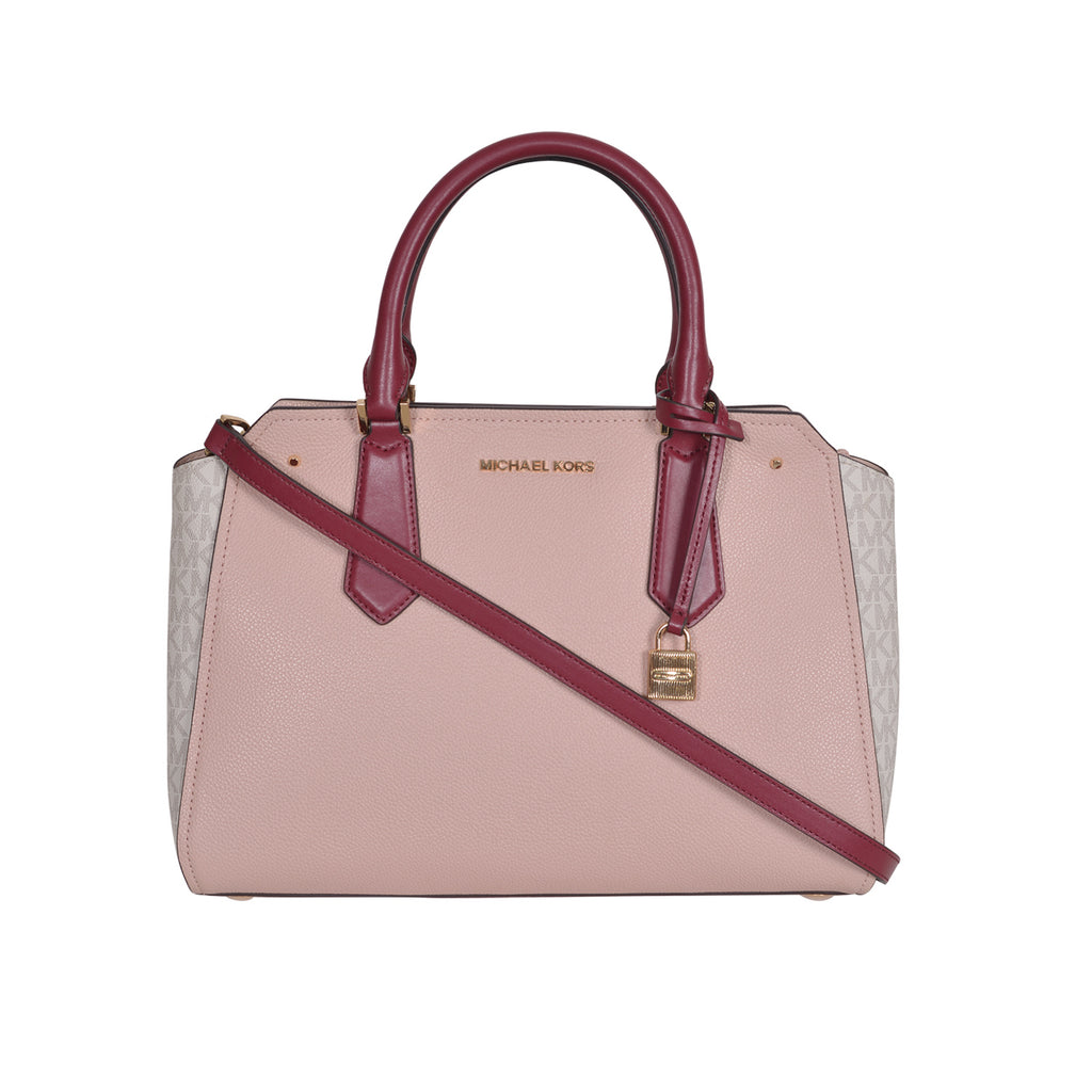 michael kors pink and white purse