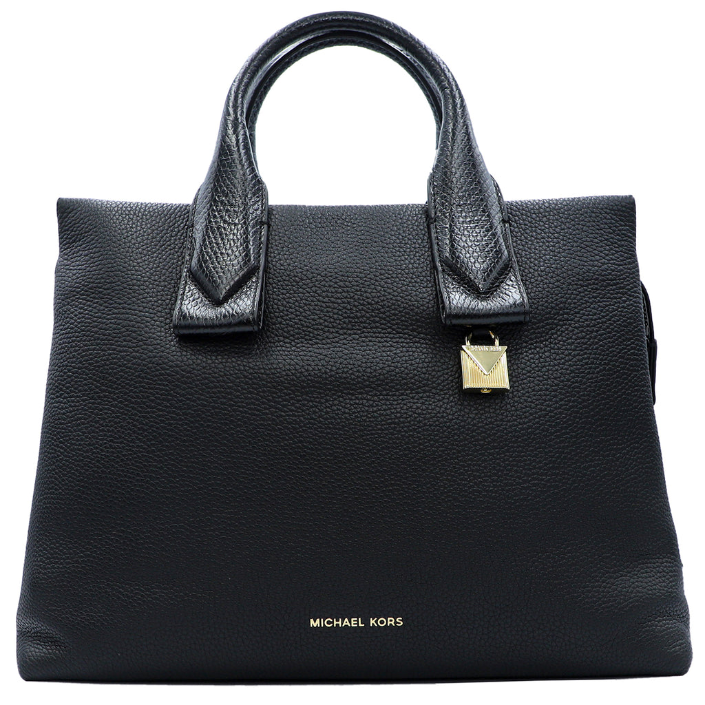 rollins large pebbled leather satchel