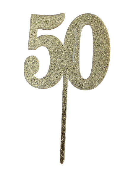 Nr59 Acrylic Cake Topper Number 50 Gold – Lamay