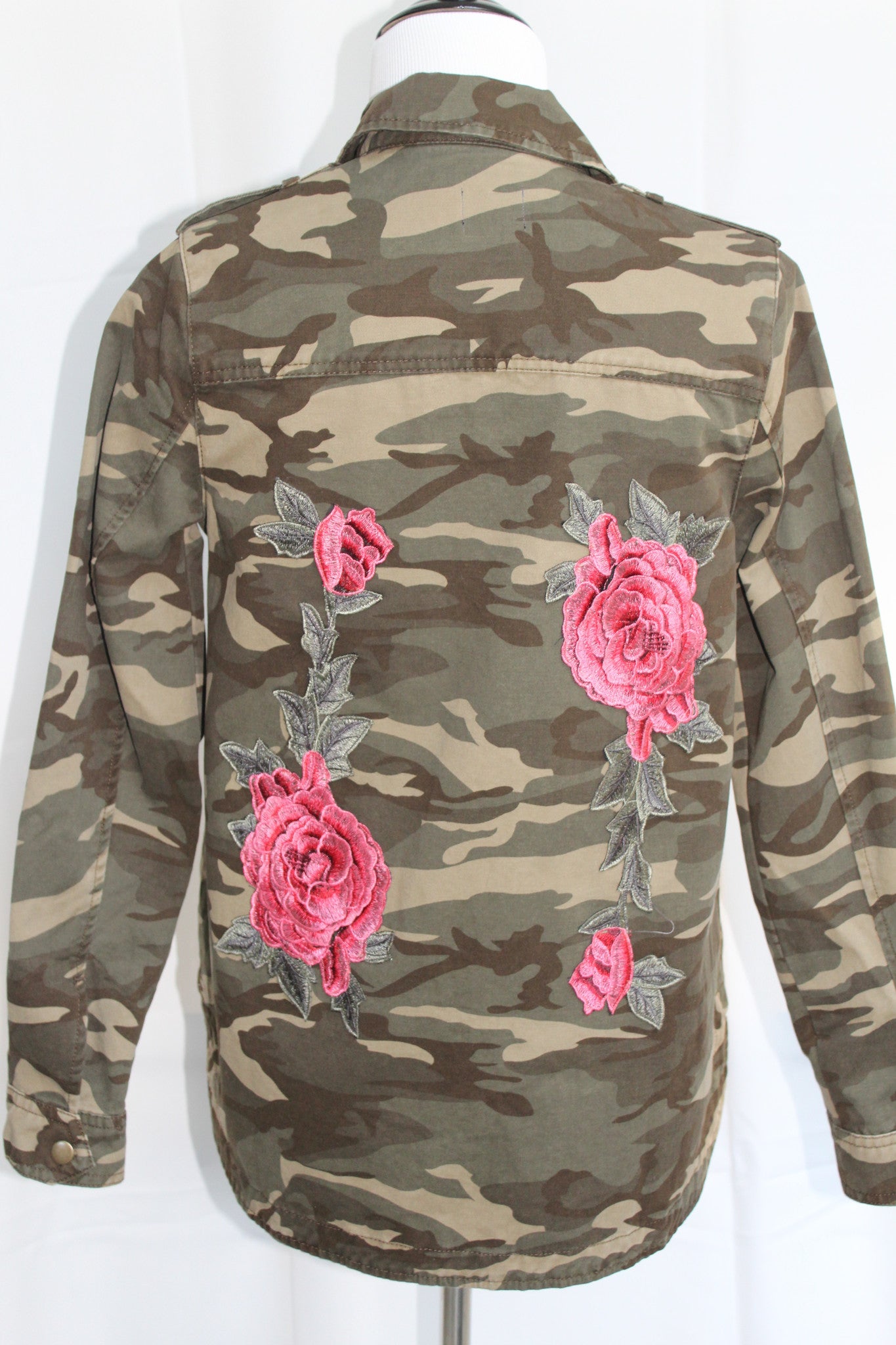 Camouflage Jacket with Roses – Daniella Erin NYC