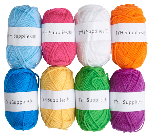 TYH Supplies 8 Skeins Yarn Assorted Colors 32g (70yd) the yarn it is 1