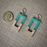 Earrings - Modern Boho Open Rectangle - Turquoise - NRC