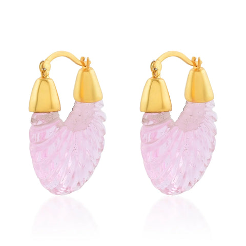 Lily King | Etienne Ridged Earrings in Soft Pink by Shyla