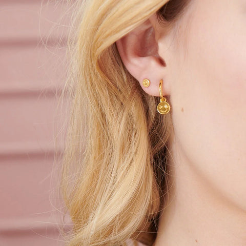 Lily King | Rachel Jackson Smiley Face Huggie Hoop Earrings