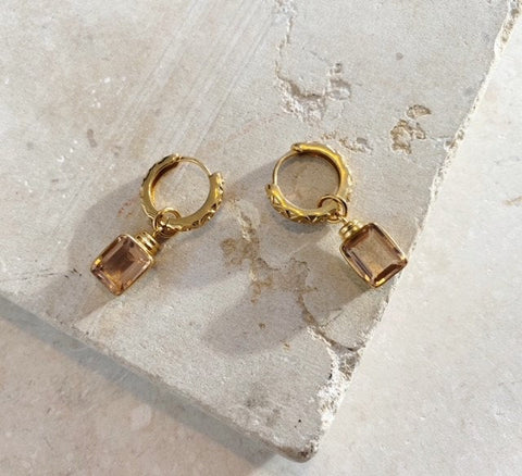 Lily King | Margot Huggie Earrings in Champagne by Shyla