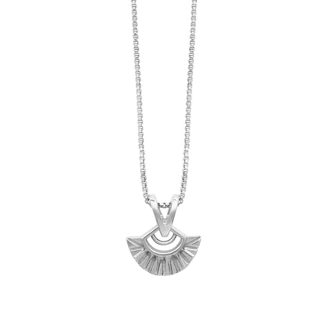 Lily King | Mini Deco Fan Necklace in Silver by Rachel Jackson