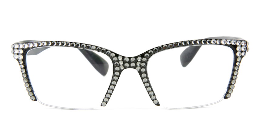 Sparkly Reading Glasses Semi-rimless Frames made with Swarovski ...