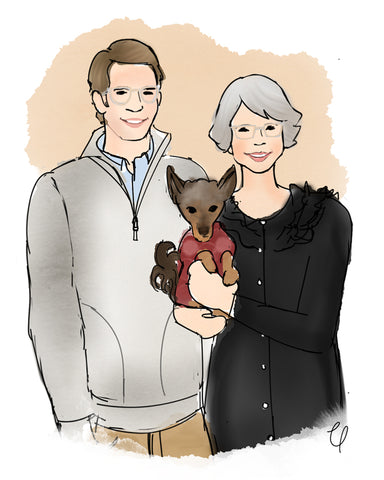 Family Illustration Christmas Gift by Chelsdrawsyou