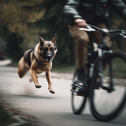 Dog Chasing a Bike