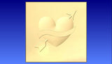 Heart With Arrow Through It 3D Vector Relief Model -  3D CNC Vector Art