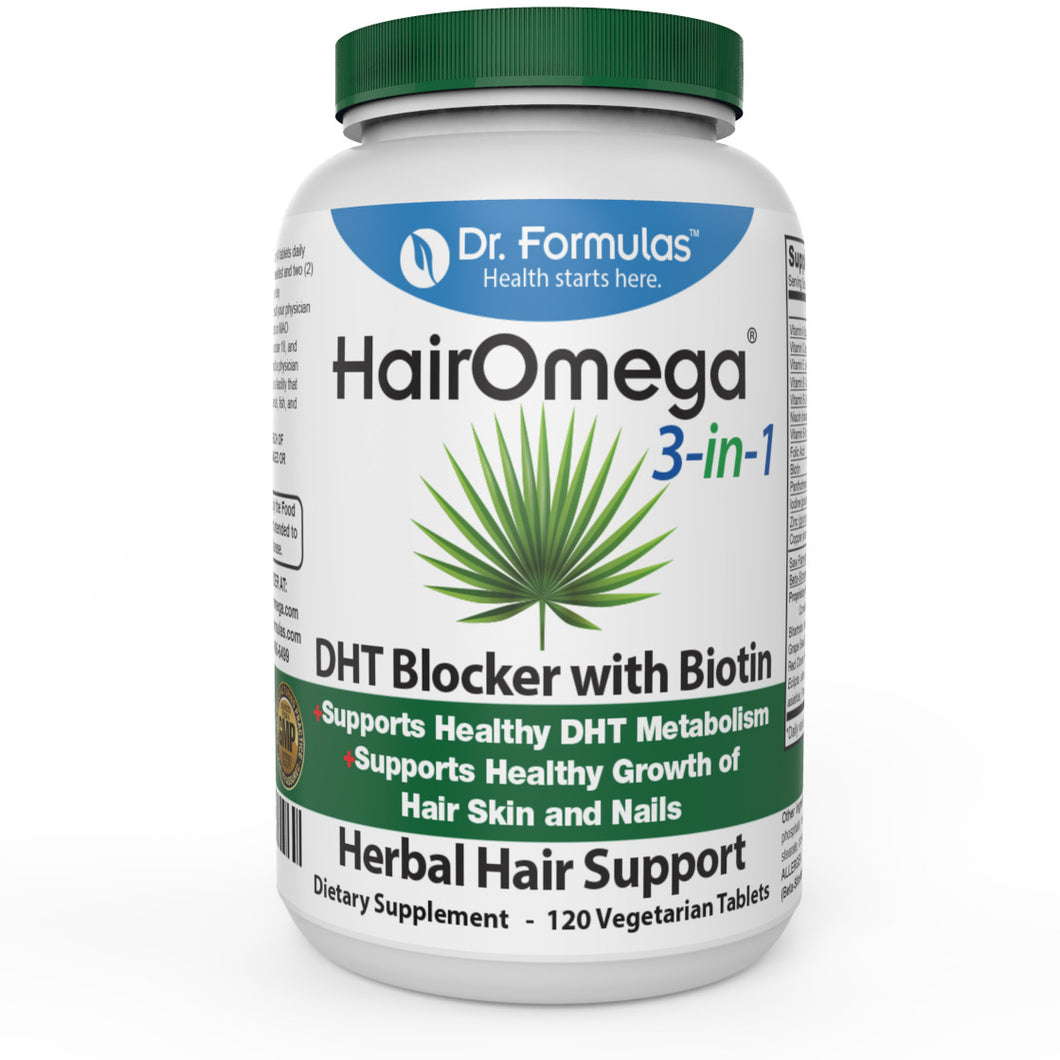 HairOmega 3in1 DHT Blocker with Biotin Hair Growth Vitamins