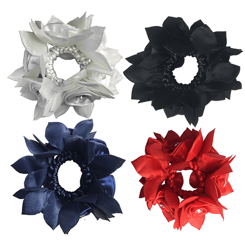 Hamag Rose Petal Hair Scrunchie with Crystals-Hamag-Southern Sport Horses