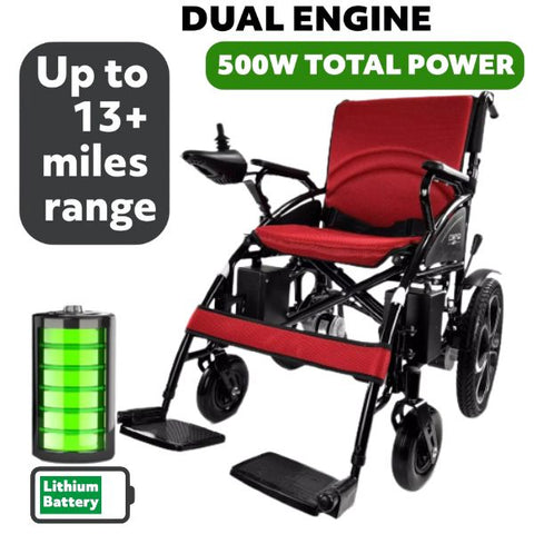 ComfyGo 6011 Electric Wheelchair Lithium Battries and Dual Engine