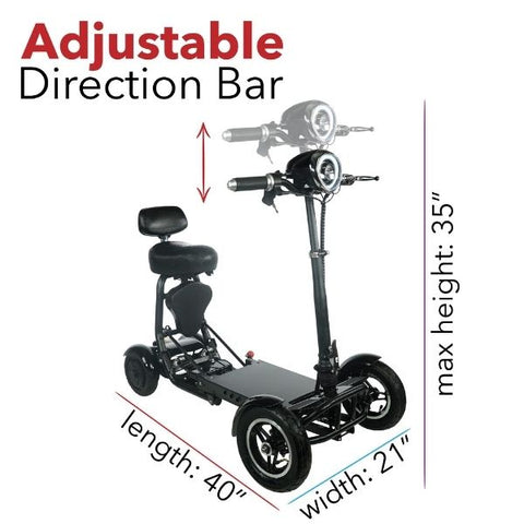 ComfyGo MS 3000 Foldable Mobility Scooter Adjustable bar View