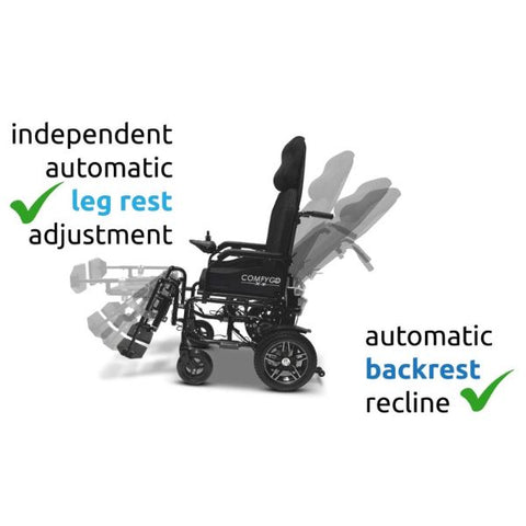 ComfyGo X-9 Electric Wheelchair with Automatic Recline Automatic Recline and Leg Rest Elevation