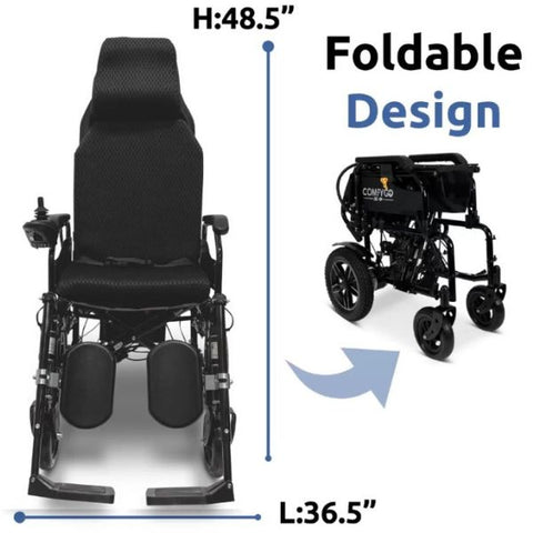 ComfyGo X-9 Electric Wheelchair with Automatic Recline Folded Picture