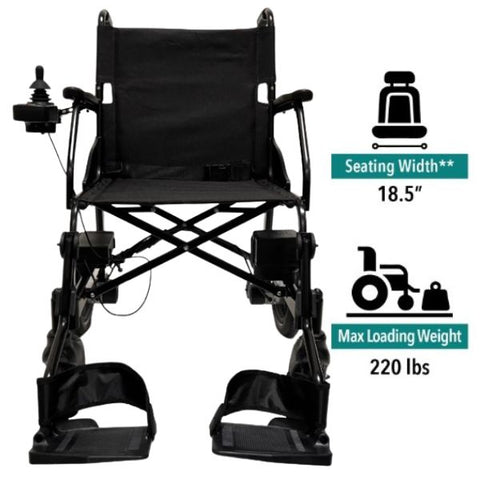 ComfyGo  X-Lite Ultra Lightweight Foldable Electric Wheelchair Weight Capacity and Seat Size