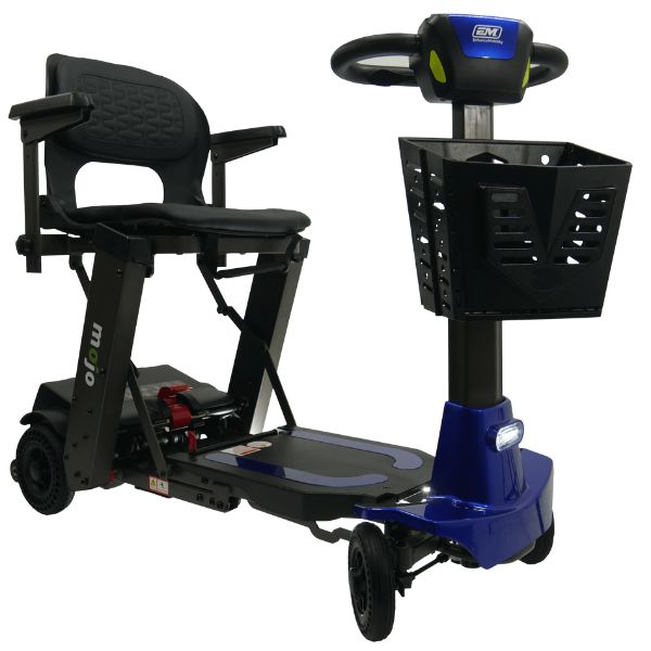 Enhance Mobility Mojo Folding Scooter Blue Front Left View