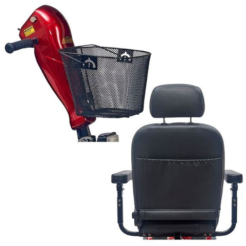 Golden Technologies Avenger 500lb Capacity 4-Wheel Scooter GA541 Front Basket and Back Pouch