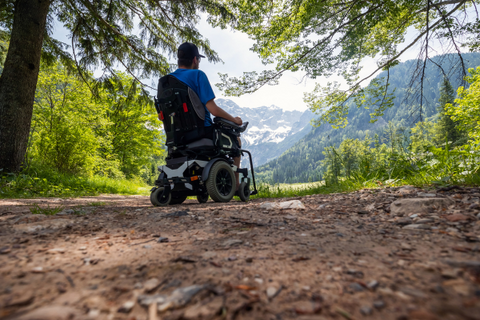 Ride electric wheelchair in nature