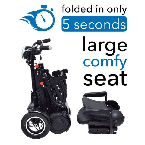 ComfyGo MS 3000 Plus Foldable Mobility Scooter Large Seat View