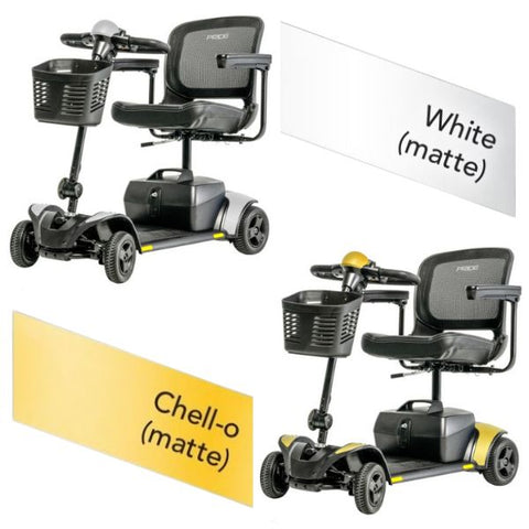 Pride  Go-Go Elite Traveller 2 SC442E  4-Wheel Portable Scooter white and chello-o colors