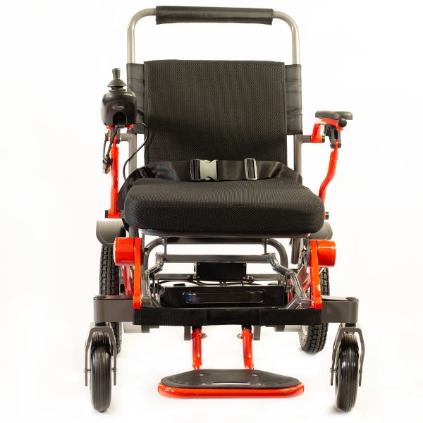 Reyhee Roamer (XW-LY001) Folding Electric Wheelchair Red Color Front View