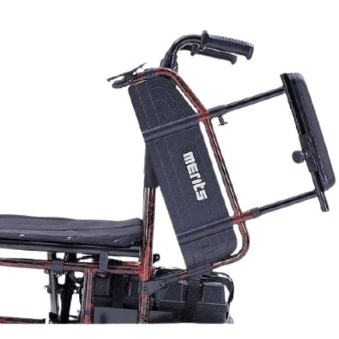 Merits Health P101 Travel-Ease Electric Folding Power Chair Adjustable height flip-up armrests View