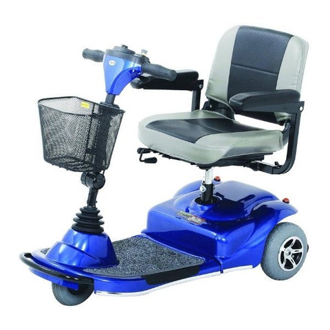 Merits Health S235 Pioneer 3 Wheel Mobility Scooter Blue Side View