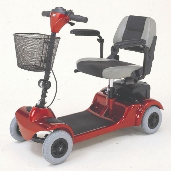 Merits Health S549 Mini-Coupe 4 Wheel Scooter Red Side View