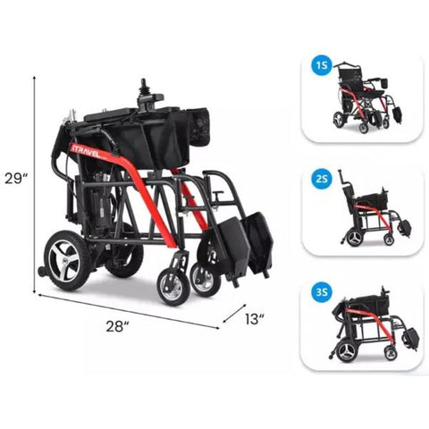 Metro Mobility iTravel Lite Folding Power Wheelchair Folding View