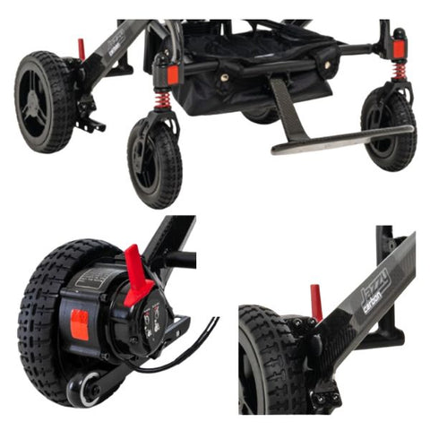Pride Jazzy Carbon Travel Lite Power Chair Front Suspensions and Free-Wheel Levers