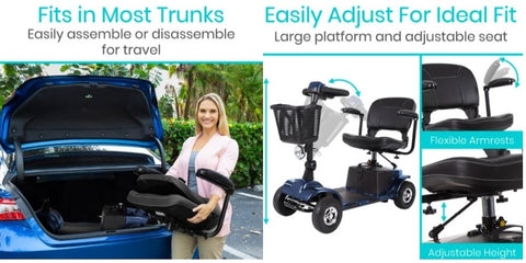 Vive Health Series A Deluxe Travel Mobility Scooter Flexible and Portable