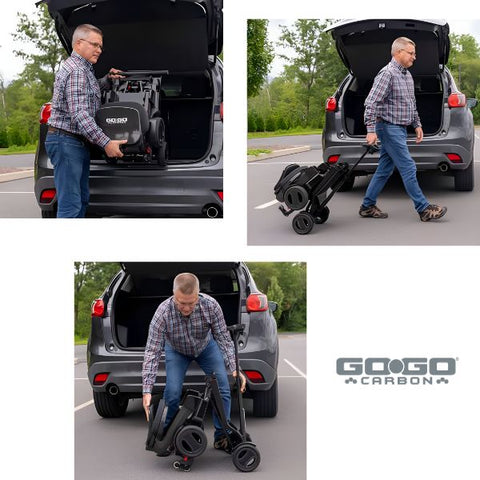 Pride Go-Go Carbon Folding Scooter 3 step folding