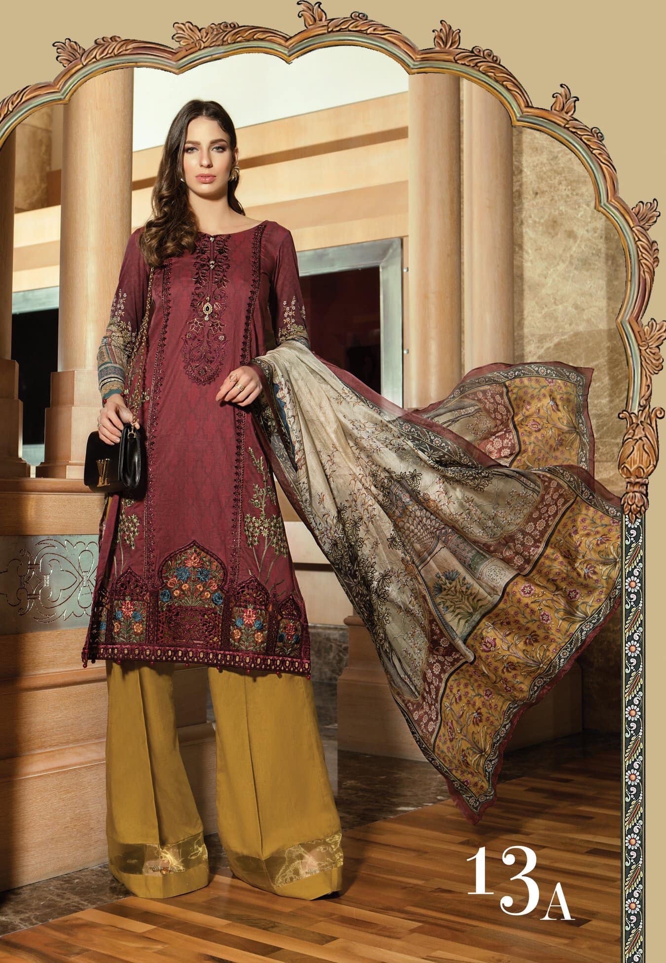 Stylish Punjabi Suit In Dark Maroon Color Model L 1767