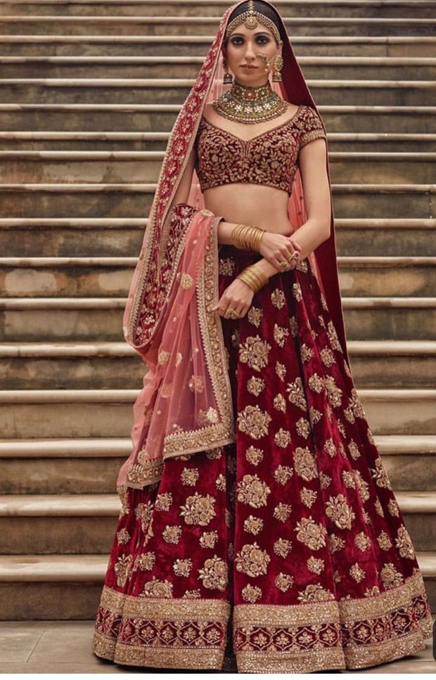 bridal dresses maroon color