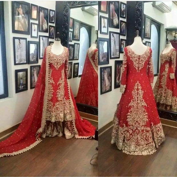 bridal dresses red and golden