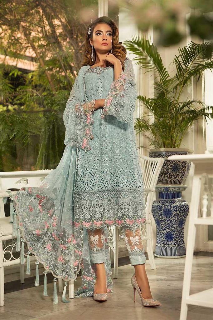 light blue pakistani wedding dress