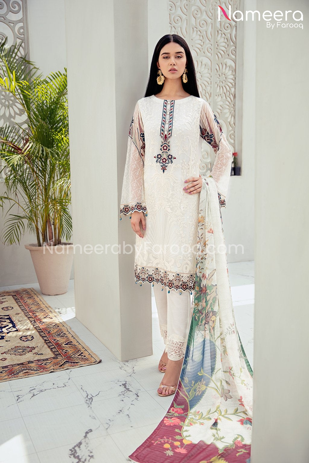 Asim Jofa Pakistani White Dress Designer Latest Online 2021 – Nameera ...