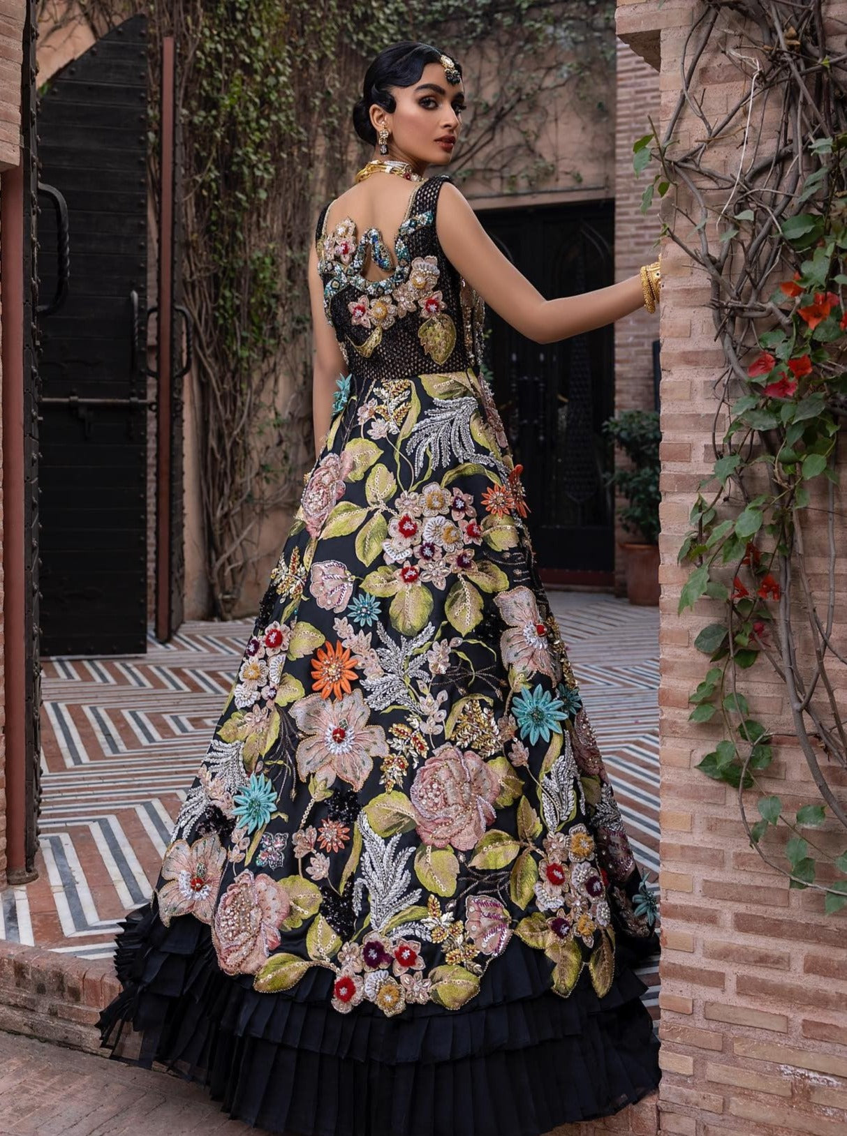 Heavily Embellished Black Frock Lehenga Dress for Wedding – Nameera by ...