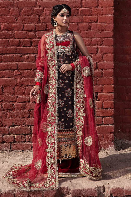 Black and Red Kameez Salwar Pakistani Wedding Dresses – Nameera by Farooq