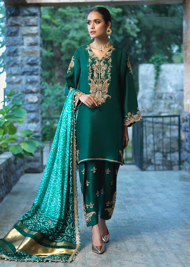 Designer Silk Green Salwar Kameez Pakistani Wedding Dresses – Nameera ...