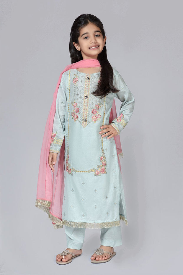 Eid Dress for Kids in Turquoise Color Latest Collection Nameera by Farooq