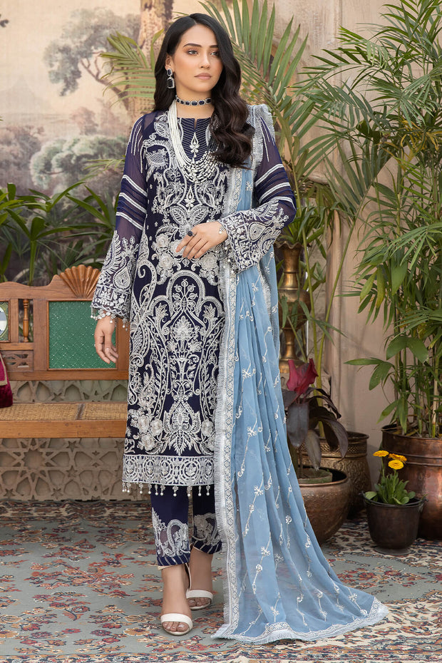 Embroidered Kameez Trouser Pakistani Chiffon Dress – Nameera by Farooq